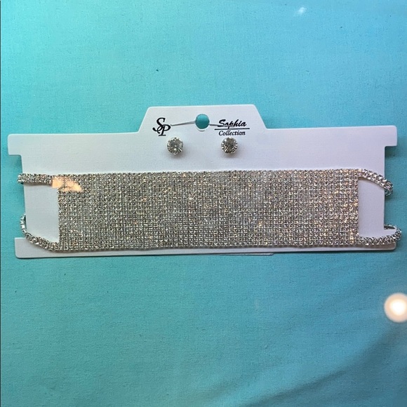 Rhinestone Choker Set - Picture 2 of 2